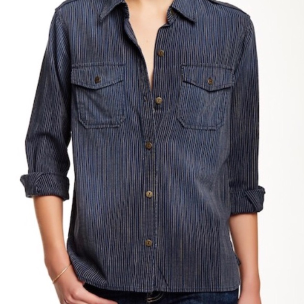 Current/Elliott Perfect Shirt in Memphis Stripe